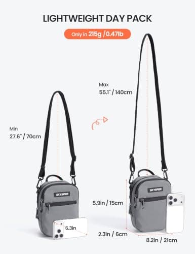 SKYSPER Small Anti Theft Crossbody Sling Bag RFID Cross Body Bag Travel Shoulder Daypack(Darkgray) — view 5