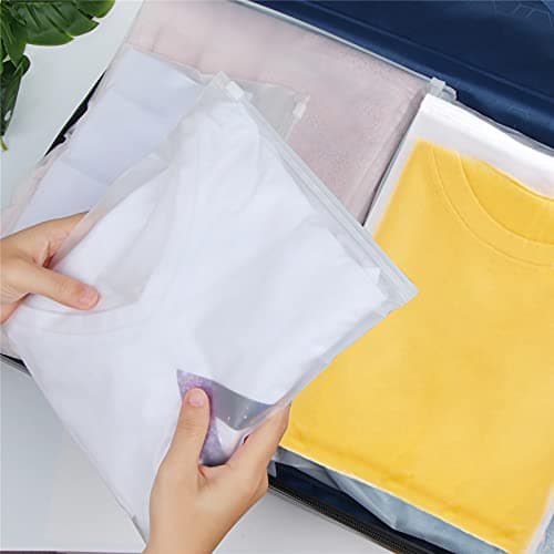 Annhao 30pcs Travel Storage Bags, Reusable Saving Space Plastic Ziplock Seal Clothes Bags Frosted Waterproof Multifunctional Luggage Organiser Pouch for Clothes, Underwear, Shoes, Cosmetics (5 Size) — view 5