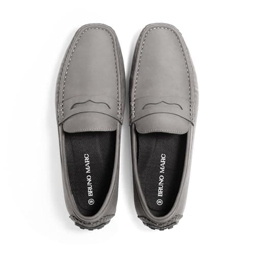 Bruno Marc Men's Slip-on Penny Loafers Driving Shoes,Dark Grey,8 — view 5