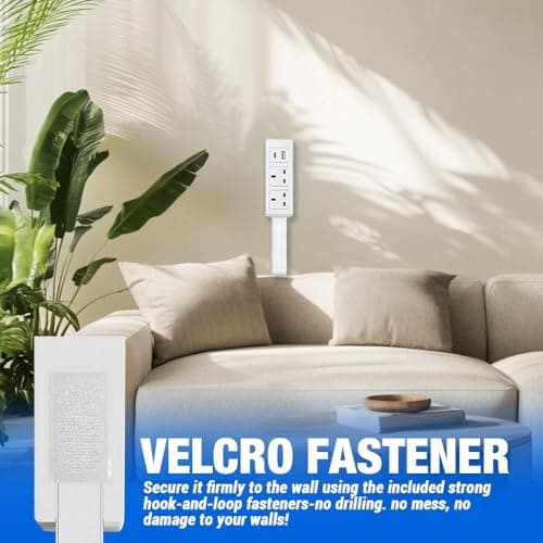 Rppiup Expandable Rotary Socket, Extension Socket Features USB-A USB-C & 2 AC Outlets, Outlet Extender UK, Hard-to-Reach Outlets in Narrow Places, Extends 17"-27" Rotates 180° Plug Extension Plug — view 6