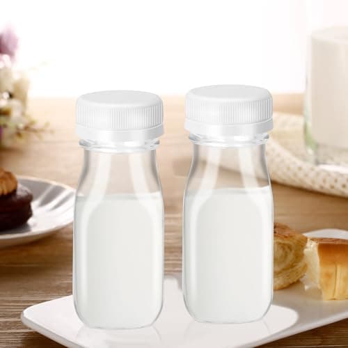 Eidoct Glass Shot Bottles with Lids 8 Pack 100ml - Reusable Clear Small Glass Bottles Complete Gift-Ready Kit (Labels, Funnel & Brush) for Travel, Homemade Beverages, Milk, Juice & Ginger Storage﻿ — view 6