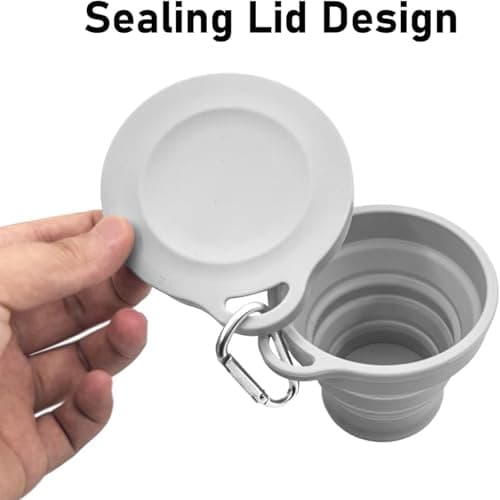 Collapsible Cup,200ml Grey Silicone Portable Foldable Cups,Camping Cup — view 4