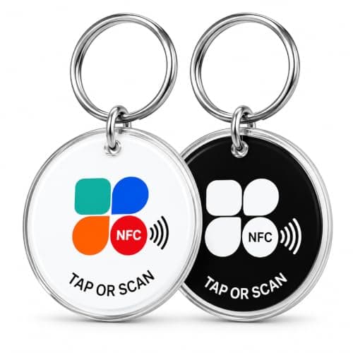 2Pcs Personalised Smart NFC & QR Code Pet Cat Dog ID Tags, SOS, Private Calling, Location Alerts, Scratch Resistant Name ID, Keychain Style Puppy Kitten Bag Tag, Online Pet Profile Identity Tracker