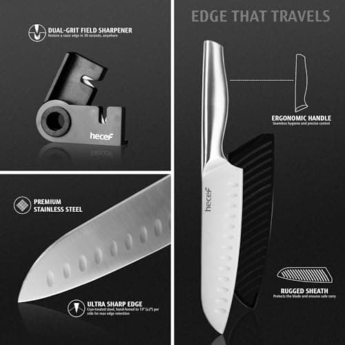 hecef Portable Kitchen Knife Set - Knife Bag & Cutting Board Kit — view 3