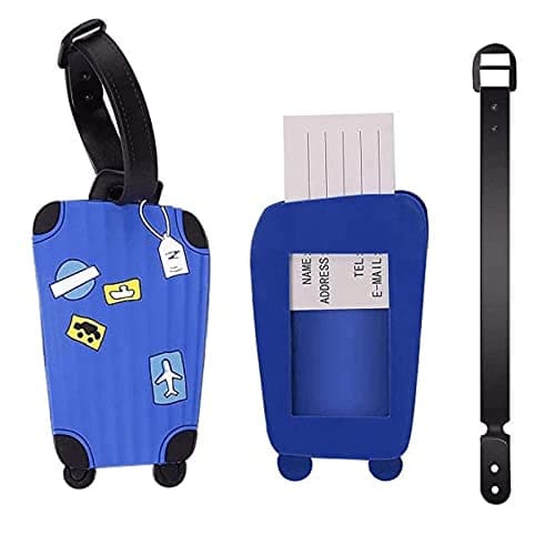 Luggage Tags,5pcs Suitcase Tags,Suitcase Luggage Tags Business Card Holder,Travel Tags with Name ID Card,for Travel Vacation Luggage Storage,Prevent Lost Luggage(5 Color) — view 3