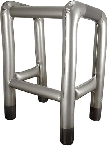 Labela® Inflatable Walking Frame with Walking Stick Novelty Costume Prop Funny Old Age Gag Toy for Fancy Dress Parties Birthdays Halloween and Stage Performances