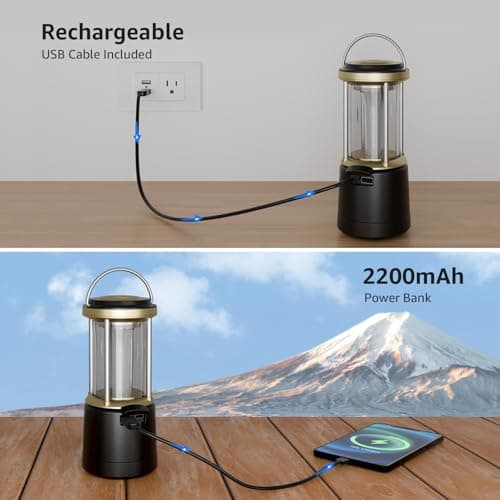 Lepro Camping Lantern, 2000lm Camping Light Rechargeable or AA Batteries — view 5