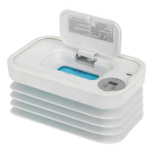 Baby Wipes Warmer - Wet Wipe Warmer for Babies with Night Light, USB Powered Wipes Heat Dispenser Box for Home Car Travel, Upgraded Folding Design for Portable & Adaptive