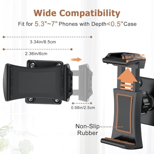 MAGJIEYX Drill Base Car Phone Holder, 360° Rotatable Phone Mount for Truck Boat Planes Wall Dashboard Secure Grip Compatible with for iPhone Samsung 4.7''-7'' All Smartphones Car Accessories — view 6