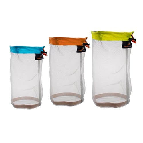 Yundxi 3pcs Ultralight Ultra Stuff Sacks Set Mesh Drawstring Storage Bags
