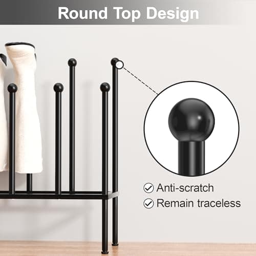pickpiff Free Standing Shoe Racks - Black Metal Boot Rack, Shoe Organizer for Dorm Room, Closet, Entryway, Bedroom, Patio Outdoor, Hallway, Black Shoe Rack Organizer, Shoe Storage Fit for 4 Pairs — view 3