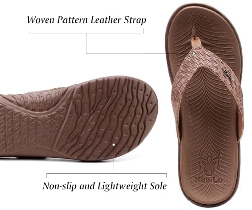 KuaiLu Flip Flops For Women Arch Support Yoga Mat Cushioned Thong Sandals — view 5