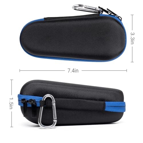 Nincha Electric Razor Case for Braun Series 3, 5, 7, 9 Shavers, Hard Shell EVA Travel Case with Charger Storage, Shaver Protective Carrying Case with Carabiner Black&Blue — view 3
