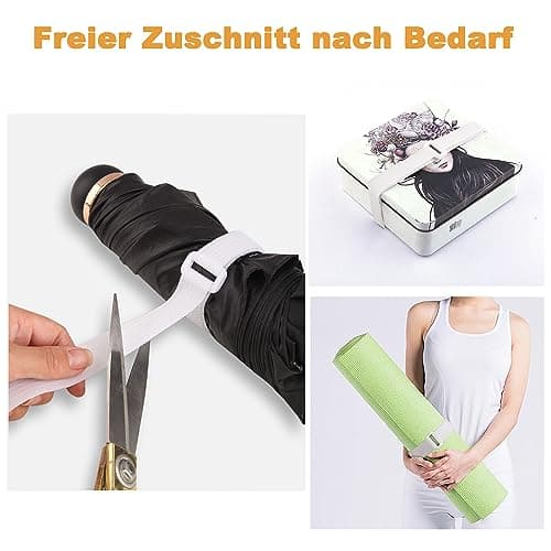 WSZJINB 5m x 2cm Adjustable Cable Straps with 25 Buckles, Free Cut Length, White Reusable Fastening Cable Ties, Hook and Loop Securing Strap for Cable Tidy, Wire Management, Cord Organiser — view 2
