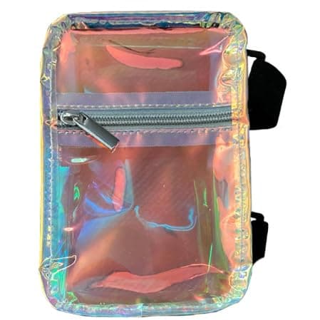Holographic Thigh Bag | Leg Harness for Women | Outdoor Waist Pouch | Carnival Hiking Travel Fanny Pack with Adjustable Straps, Iridescent, One Size, Regular Thigh Bag