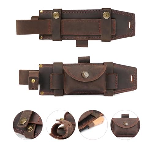 Leather Fixed Blade Knife Sheath for Belt Straight Knife Holster — view 3