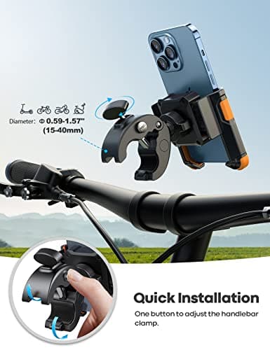 Lamicall Motorcycle Phone Holder for Filming - 【1s Quick Release】 Motorbike Phone Mount Universal Phone Holder Bike for iPhone 18 17 16 15 14 13 Pro Max Plus Air Mini, Samsung S26, 4.7-7” Cellphone — view 6