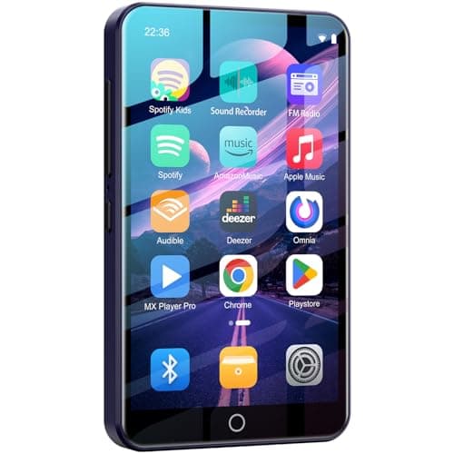 Fanvace Android MP3 Players with Bluetooth WiFi, MP3 & MP4 Players with 4" Touchscreen and Speaker, Spotify MP3 Music Player with Audible, Amazon Music, Parental Controls, Play Store (16GB, Purple)