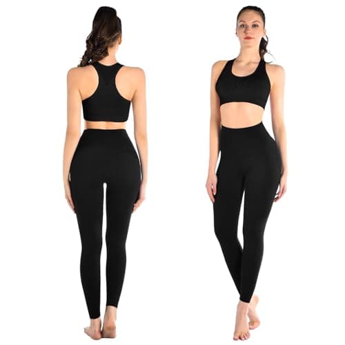 SINOPHANT Women's High Waist Leggings, 3 Packs, Black, LXL — view 2