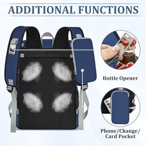 Insulated Backpack Bag 30L for Camping, Picnic, BBQ, Beach, Hiking, Blue — view 5