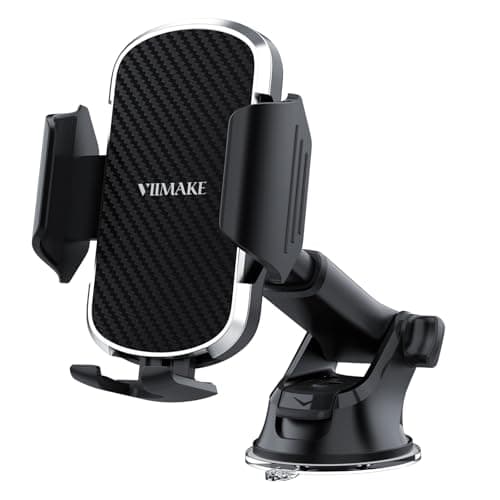 VIIMAKE Upgraded Clamp Suction Cup Car Phone Holder,Windshield/Dashboard Phone Car Mount with Strong Sticky Gel for iPhone, Samsung, GPS, 4-6.8 Inch Devices