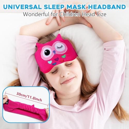 Luckits Kids Bluetooth Eye Mask for Sleeping Kids Headband Headphones Musical Sleep Eye Mask with Speakers Wireless Bluetooth Headband Headset Blackout Eye Covers Blindfolds for Travel (red) — view 6