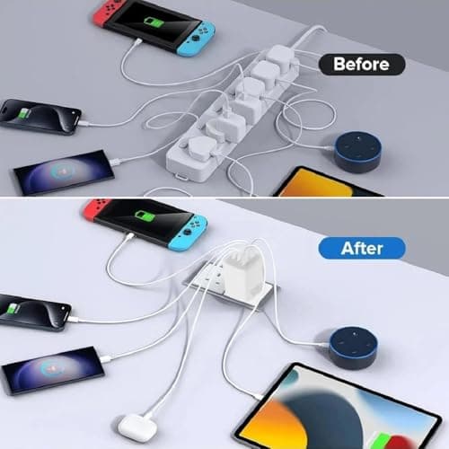 BAAQII Multi Port 150W Flash Quick Charger 4USB+2PD 6 Port PD Cable Fast Charging 5V 3A USB Type C Power Adapter for Iphone Android Samsung Xiaomi Huawei — view 5
