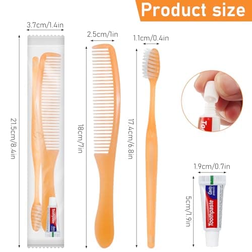 150 Pack Disposable Travel Toothbrushes Bulk with Toothpaste and Comb — view 2