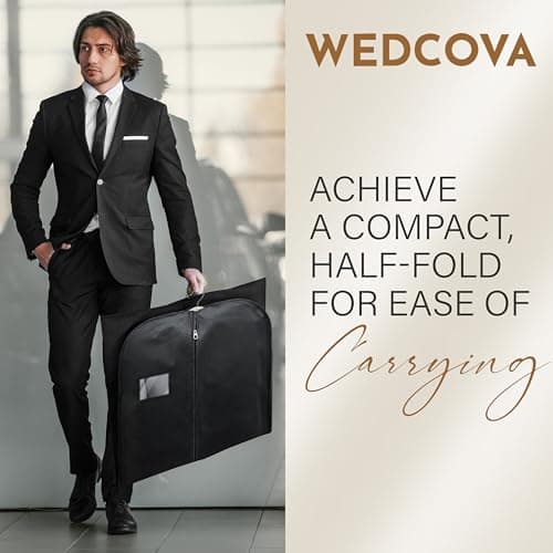 WEDCOVA UK Suit Bags for Men Women Clothes Covers Protector Bags Suit Covers Garment Bags (3, Black) — view 3