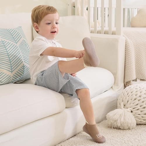 Bearbay Baby Walking Sock Shoes Infant Non-Slip Breathable Slippers with Soft Rubber Sole Baby Boys Girls Sneakers,22 — view 3