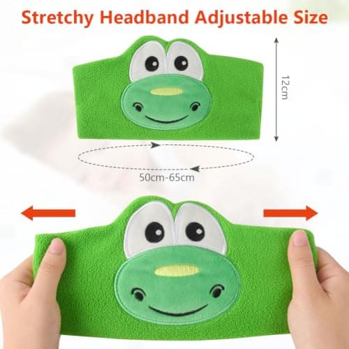 OFFCUP Sleep Headphones, Headband Headphones, Soft Bluetooth Headset Hi-Fi Stereo Super Bass Music Headphones for Men Women Office Nap Travel Yoga Workout Meditation（Green Dinosaur） — view 2