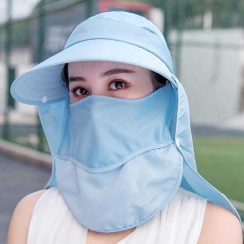 Sun Hat for Women with Wide Brim SPF 50+ Adjustable Ideal for Beach Travel Hiking Cycling Outdoor, blue, One Size — view 2