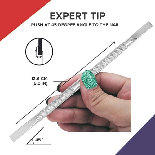 Jack Shaver® Cuticle Pusher Professional Double Ended Hypoallergenic Stainless Steel Metal Pusher Durable Manicure and Pedicure Tool for Fingernails and Toenails (Silver) Style No. (11) — view 3
