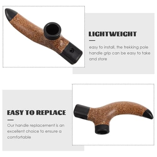Wooden Hiking Stick Handle Replacement, Ergonomic Non-Slip Grip — view 3