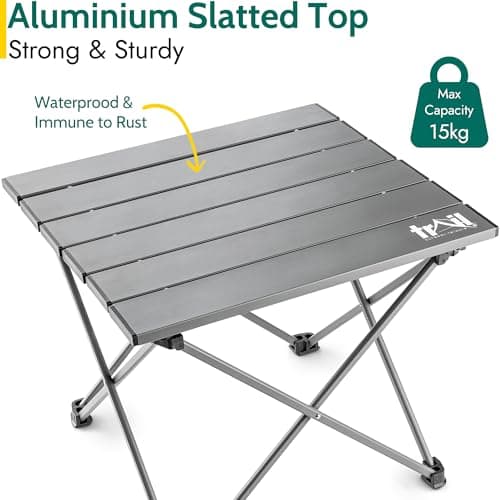 Trail Small Lightweight Aluminium Camping Table, H31cm x W34cm x L37cm — view 4