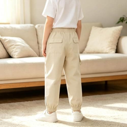 Youth Boys Joggers, Cargo Jogger Pants with Elastic Cuffs and Side Pockets — view 3