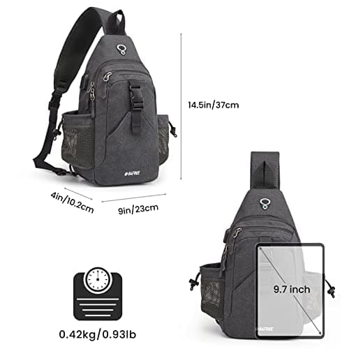 G4Free Canvas Sling Bag Crossbody Backpack with USB Charging Port & RFID Blocking, Hiking Daypack Chest Bag for Women Men — view 4