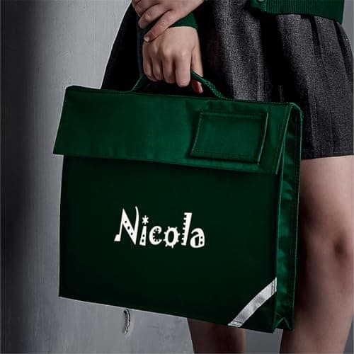 Nametape Express Premim Bookbag Printed with Name | Shoulder Strap | Music, Book Bag Perfect for school (Maroon) — view 3