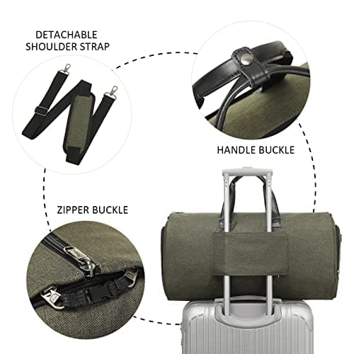 Convertible Garment Bag with Shoulder Strap, Modoker Carry on Garment Duffel Bag for Men Women - 2 in 1 Hanging Suitcase Suit Travel Bags,Forest Night — view 5
