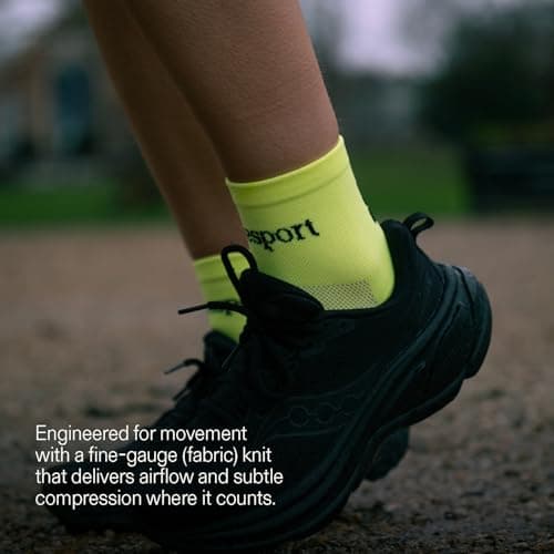 Puresport Performance Ankle Socks (Yellow, S/M), Moisture-Wicking Training Socks with Subtle Compression, Breathable & Durable, Optimal Support for Women & Men, Long-Distance Running, Gym, Hyrox — view 5