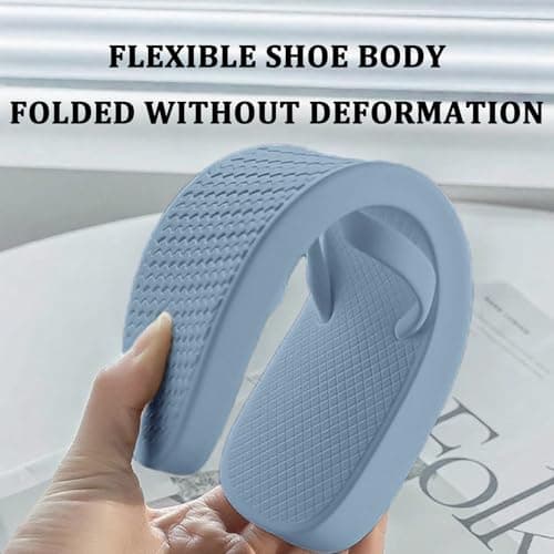 JiaYouLC Unisex Flip Flops Rubber Flatform Beach flipflops Slip-Resistant Flat Flip-Flop for Shower Swimming Pools (Grey-A, Adult, Men, 6, Numeric Range, UK Footwear Size System, 7, Medium) — view 4