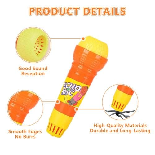 Henyall 2 Pcs Echo Microphone,Battery-Free Singing Toy Prop,Fun Voice Amplifier & Karaoke Toy for Children,Party Supply Accessory for Kids & Adults — view 2