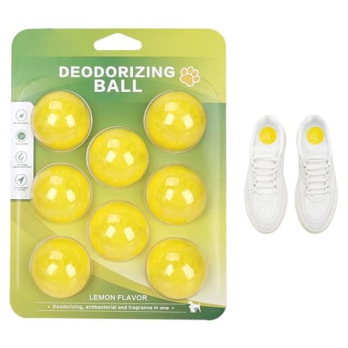 Sneaker Eliminator Balls, Reusable Shoe Odor Eliminator Balls Gym Bag Drawer Closet Deodorizer Balls, Lemon, as picture