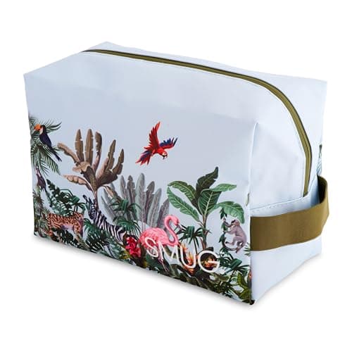 SMUG Wash Bag | Waterproof Travel Toiletry Bags for Travelling, Gym, Shower, Shaving, Toiletries, Cosmetics & Makeup Bag | Large Washbag for Men & Women | Stylish, Spacious & Easy to Clean | Jungle