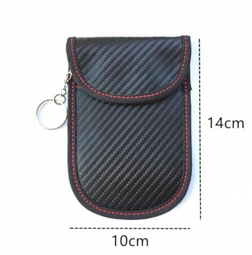 Faraday Pouch for Car Keys, Signal Blocking Case with RFID and Keyless Entry Protection, Carbon Fibre Style Key Fob Bag, Anti-Theft Security Holder to Help Prevent Relay Attacks from Wifi Bluetooth — view 4