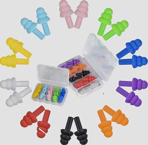 DERDOUT - Ear Plugs for Sleep – Super Soft, Reusable Hearing Protection in Flexible Silicone for Noise Reduction & Flights - 10 Pairs
