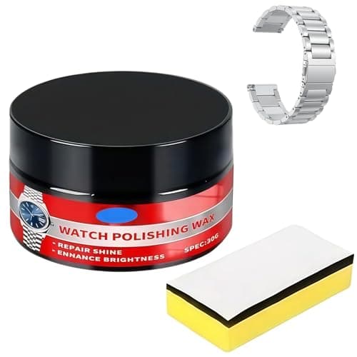 Watch Polishing Kit,Premium Watch Cleaning Kit & Watch Glass Scratch Remover,Watch Polish and Screen Scratch Repair,Polishing & Cleaning Paste with Sponge,Strap & Stainless Steel Scratch Remover,30g