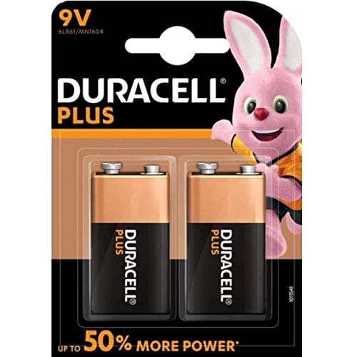 Duracell Plus Power Alkaline 9V Batteries (Alkaline, Prismatic, 9V, Black, Gold, Blister)