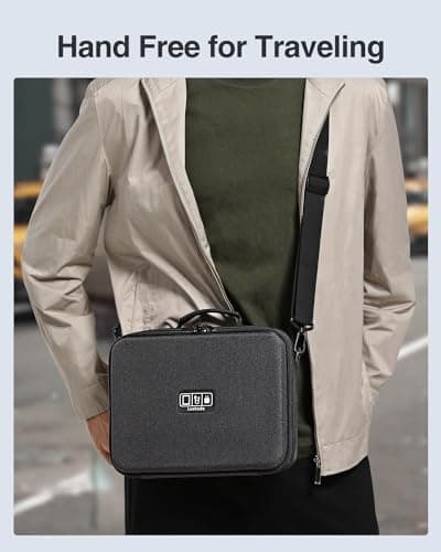 Luxtude Large Electronics Organiser, Hard Tech Organiser, Shockproof Travel Bag With Shoulder Strap, Fits for Tablet (up to 11'')/Charger — view 6
