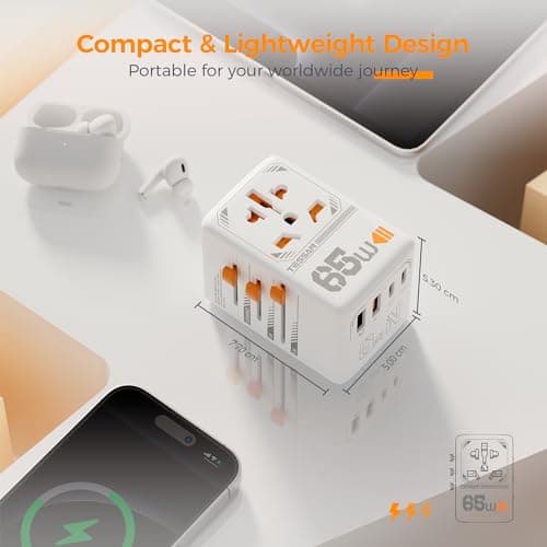 TESSAN 65W Universal Travel Adapter Worldwide with 4 USB (2 USB C) — view 6